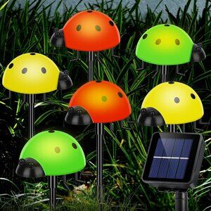 Ladybug Solar Lights for Outside, Cute Solar Powered Lady Bugs Decor Stake Light